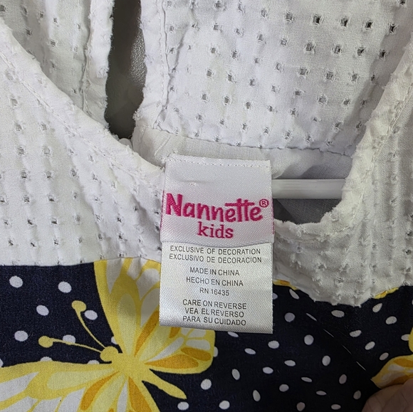 Nanette Kids Girls Size 6 Blue Dress Yellow Butterflies - Picture 6 of 6